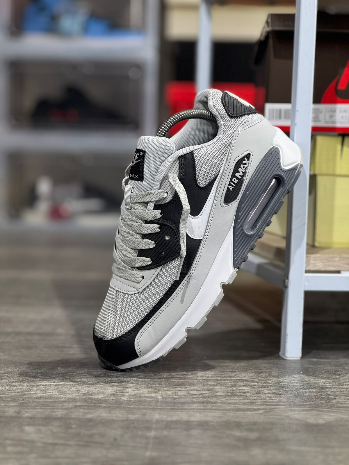 AIR MAX 90 WHITE BLACK AND GREY
