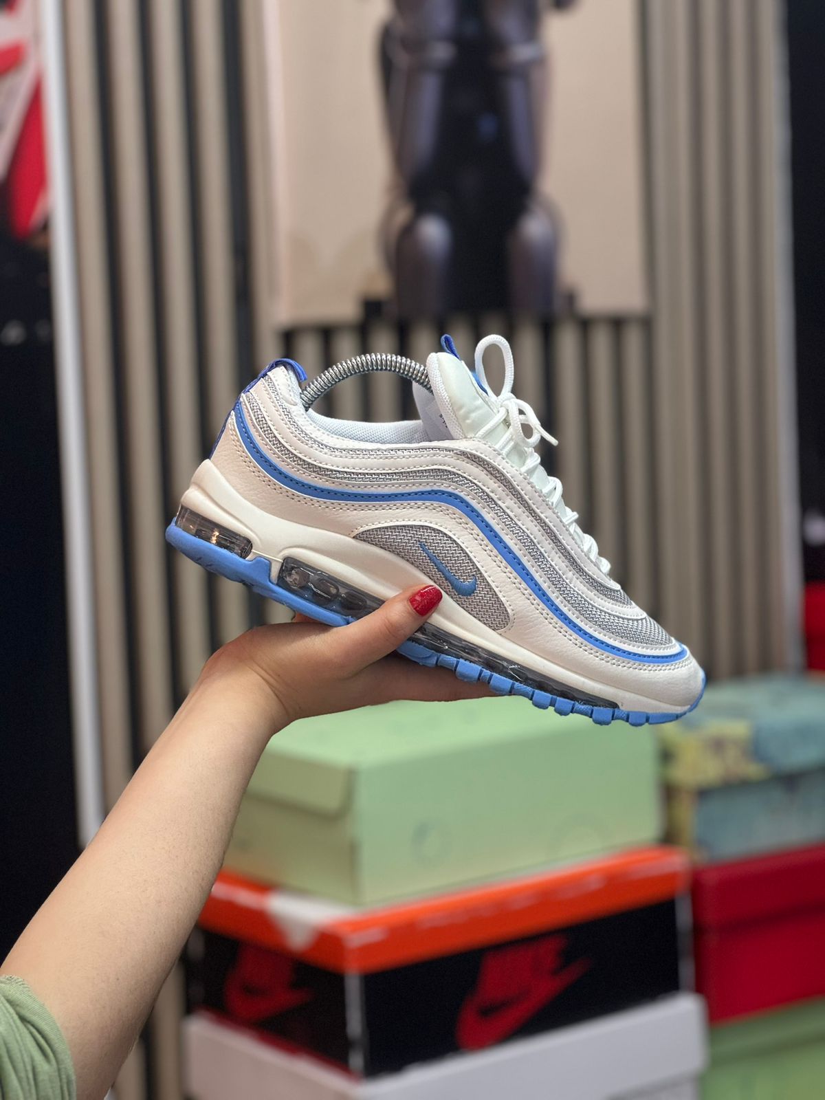 AIR MAX 97 WHITE AND BLUE