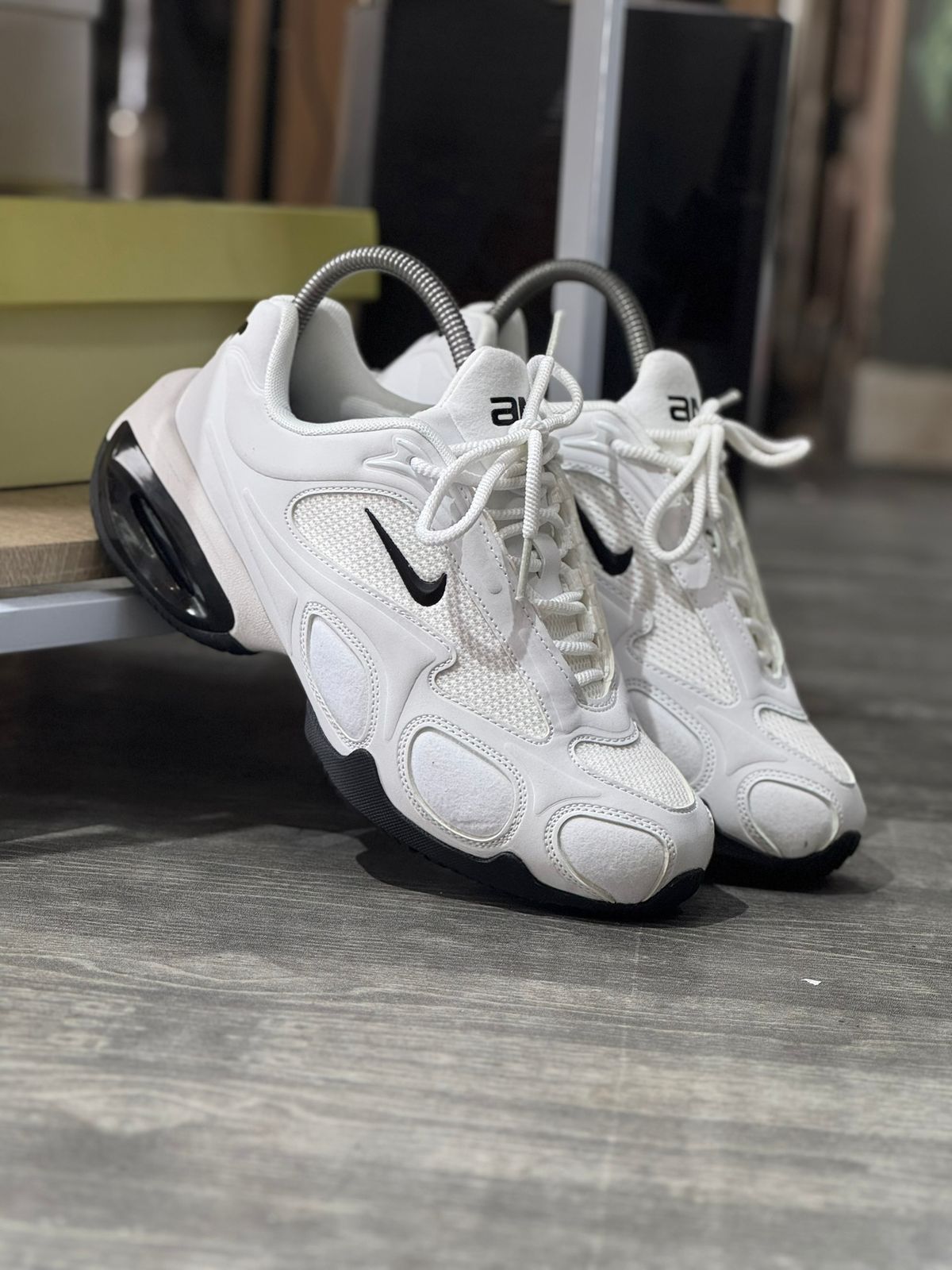 AIR MAX MUSE WHITE WITH A BLACK SWOOSH