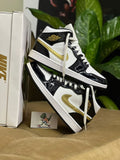 JORDAN 1 GOLD BLACK WHITE
